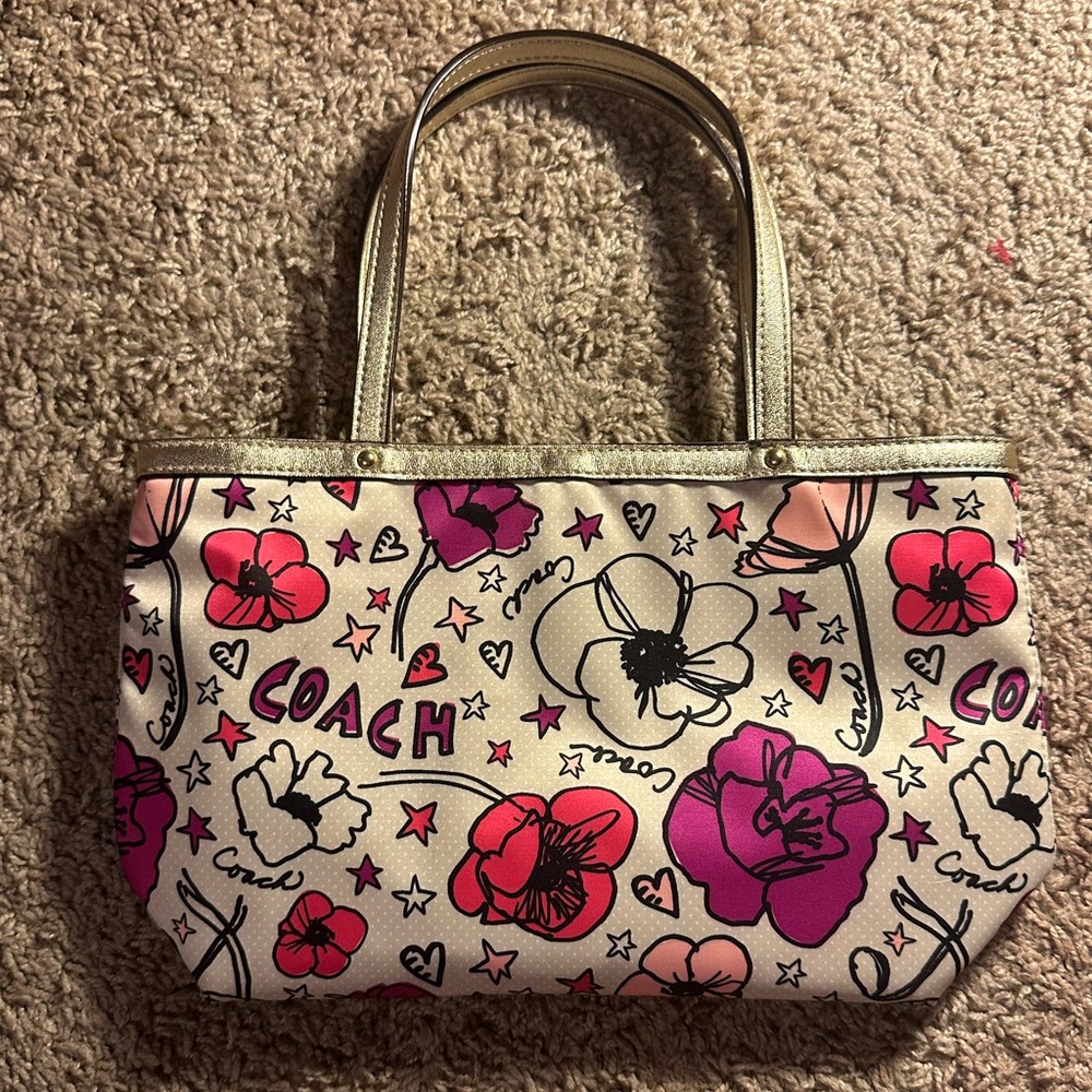 Coach floral poppy purse